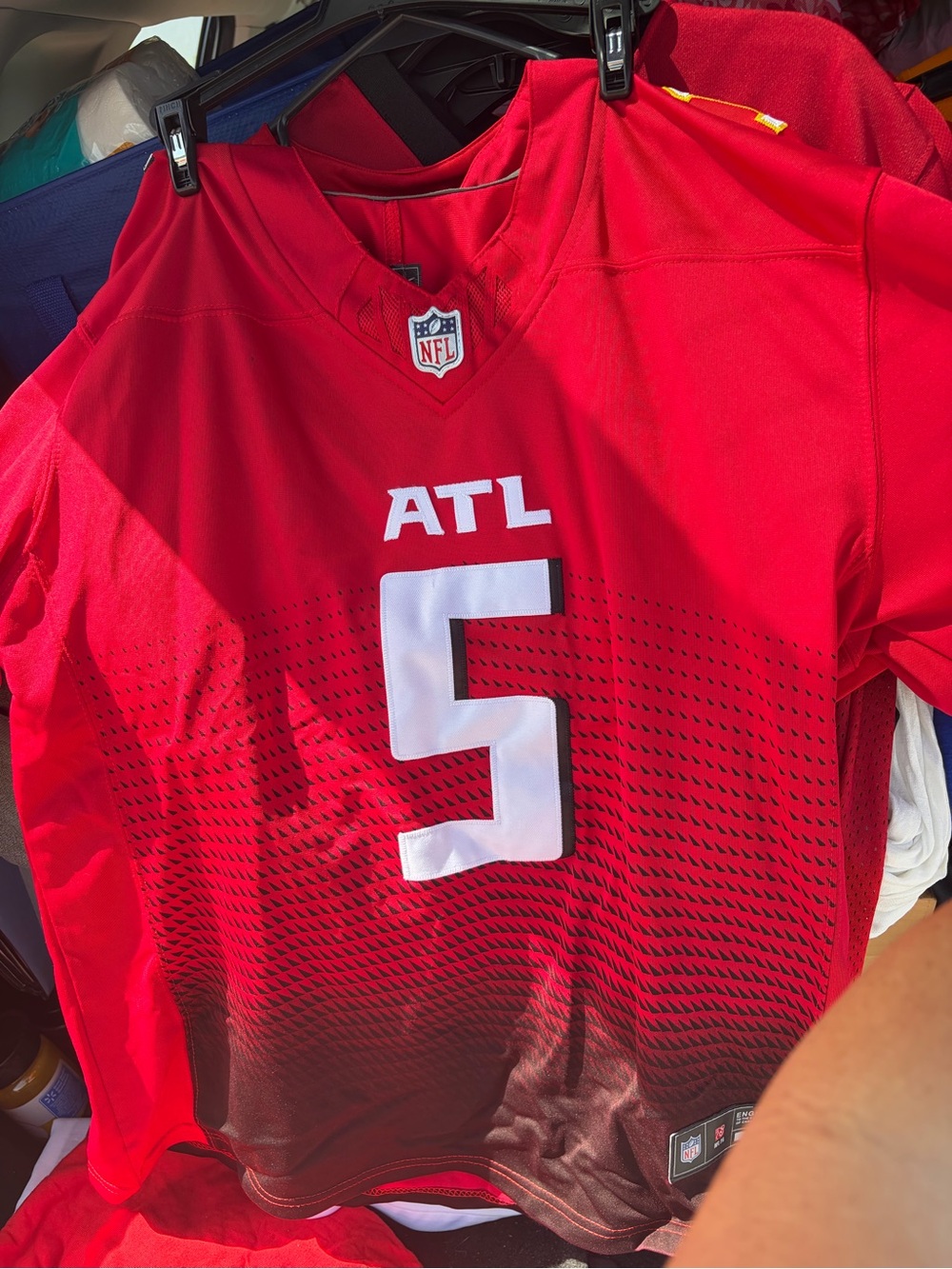 NFL Red Atlanta Football Jersey with White #5
Drake London